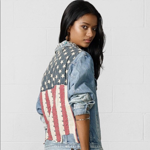 ralph lauren american flag denim jacket